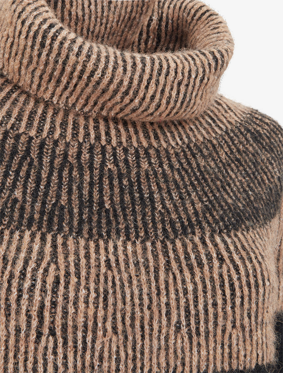 Pull en maille à col roulé - Noir - 3