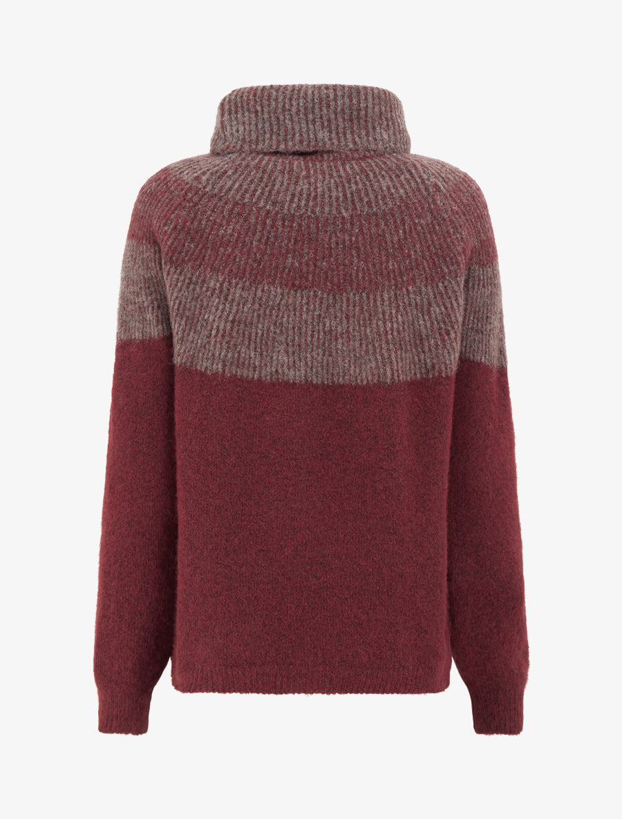 Pull en maille à col roulé - Bordeaux - 2