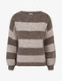 Pull en maille à rayures - Taupe - 1