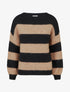 Pull en maille à rayures - Noir - 1