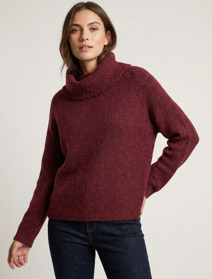 Suéter de lana mezclada con cuello alto - Burdeos