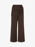 Pantalon ample taille haute et drapé - Marron - 1
