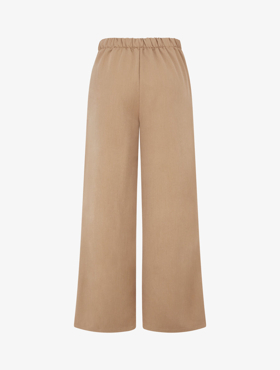 Pantalon élastiqué à boutons décoratifs - Camel clair - 2