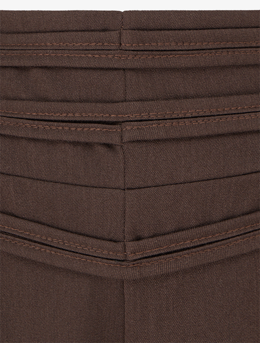 Pantalon à pont à boutons décoratifs - Marron - 3