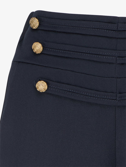 Pantalon à pont à boutons décoratifs - Marine - 3