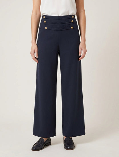 Pantalón de puente con botones decorativos - Marine