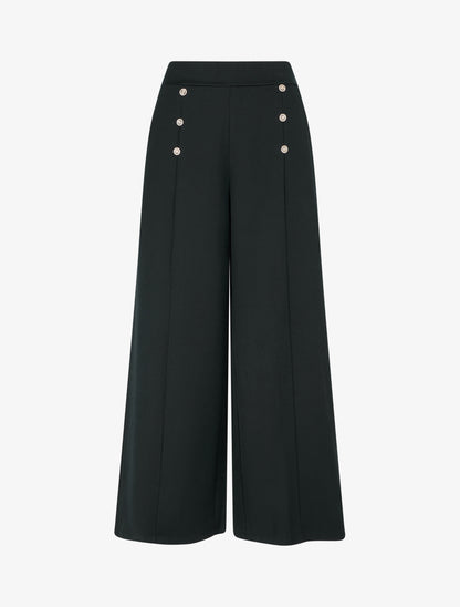 Pantalon pont coupe droite - Noir - 1