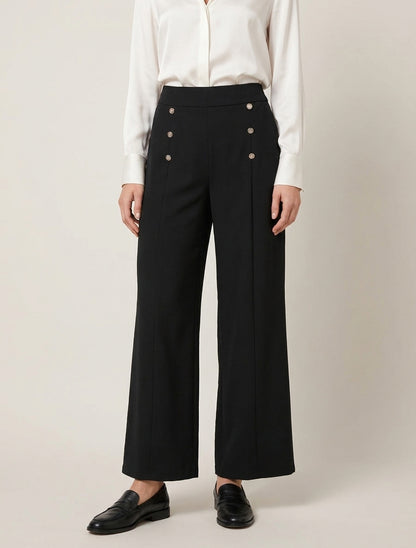Pantalón de puente corte recto - Negro