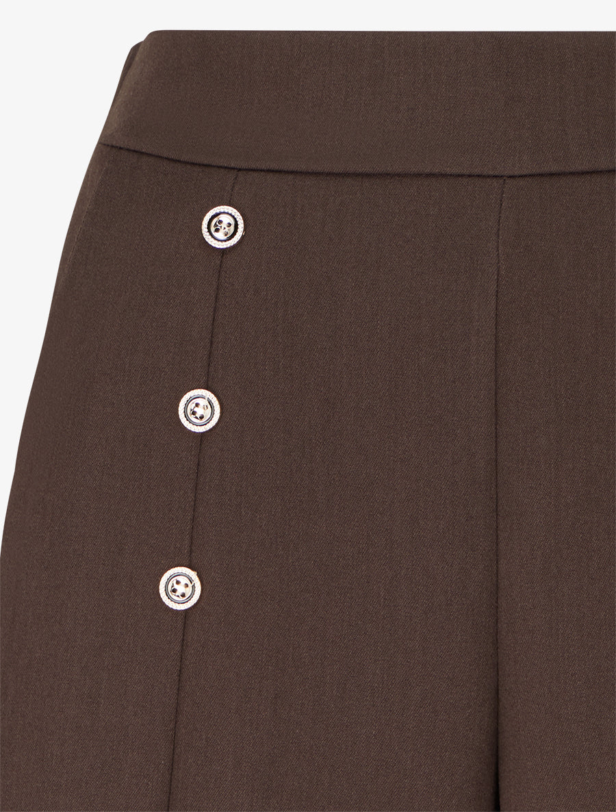 Pantalon pont coupe droite - Marron - 3