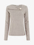 Pull fin à empiècement bijou - Taupe - 1