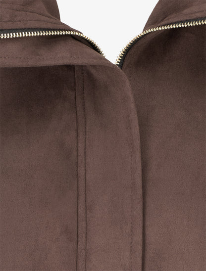 Bomber en suédine à poignets boutonnés - Marron - 3