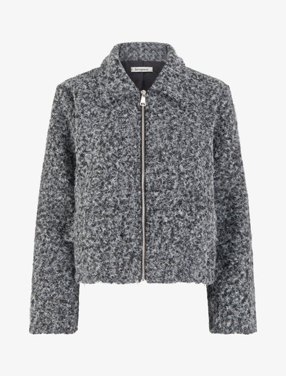 Veste coupe boule duveuteuse - Noir - 1