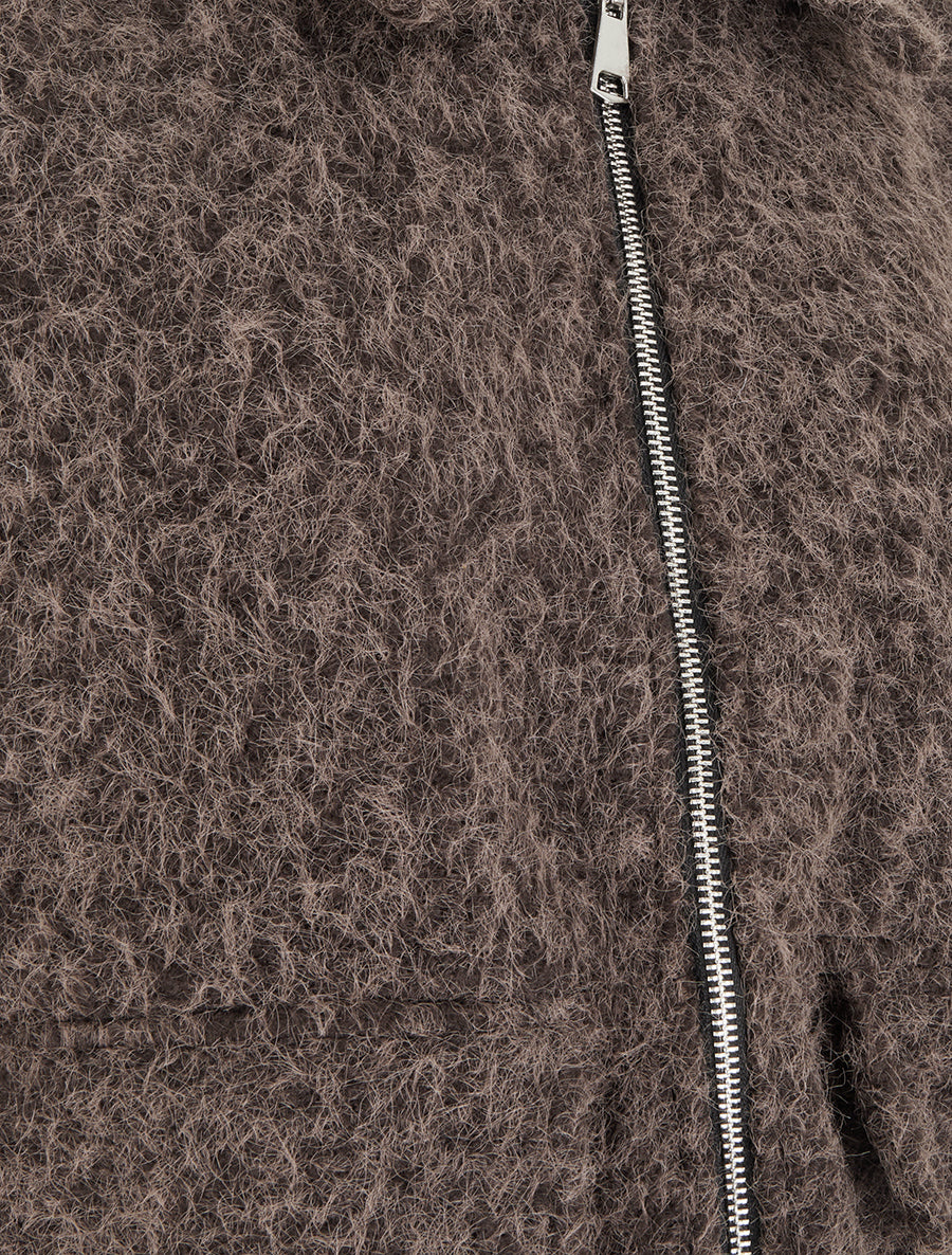 Veste coupe boule duveuteuse - Marron - 3