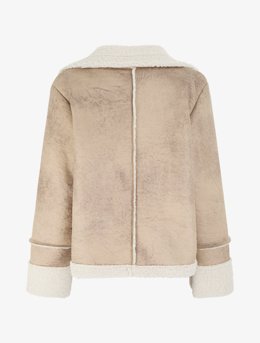 Bombardier effet peau de mouton - Beige - 2