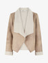Blouson aviateur à col châle moumoute - Beige - 1