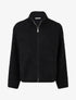 Veste effet laine bouclée à col montant - Noir - 1