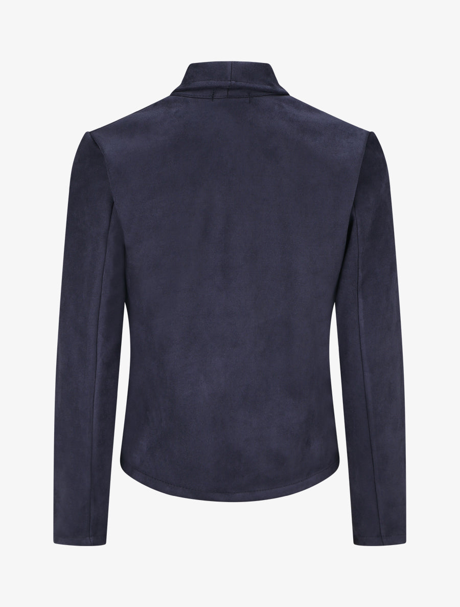 Veste en suédine à pans asymétriques - Marine - 2