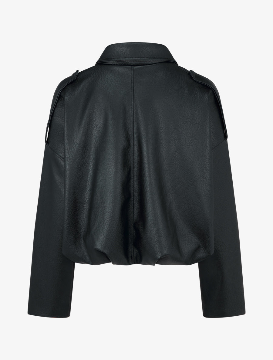 Veste simili ample style bomber - Noir - 2