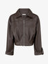 Blouson court en simili - Marron - 1
