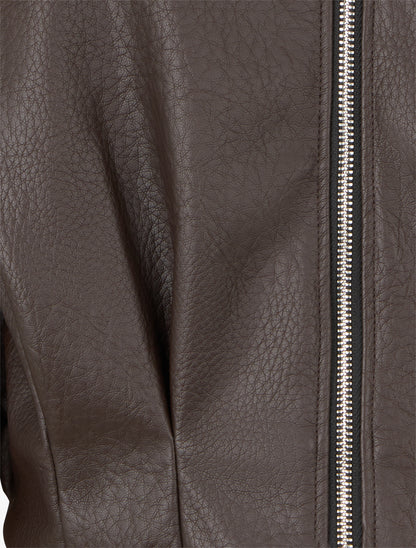 Blouson court en simili - Marron - 3
