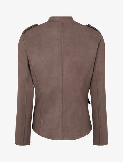 Veste en suédine style officier - Marron clair - 2