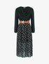 Robe droite à pois manches longues - Noir - 1