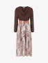 Robe droite léopard manches longues - Marron - 1