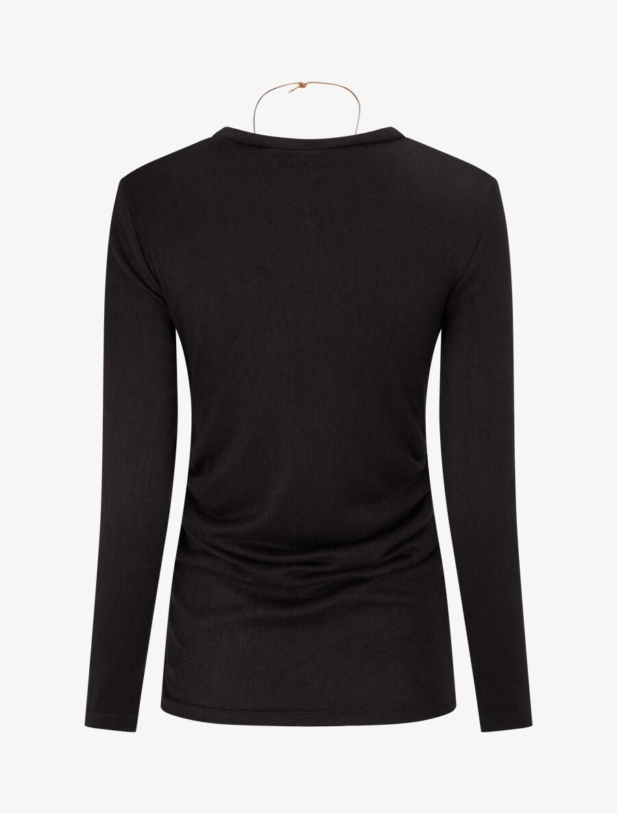Pull fin plissé - Noir - 2