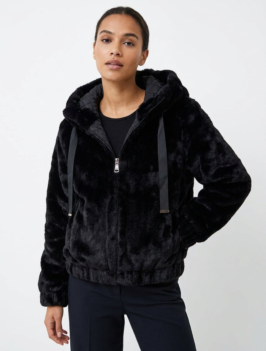Chaqueta de piel sintética - Negro