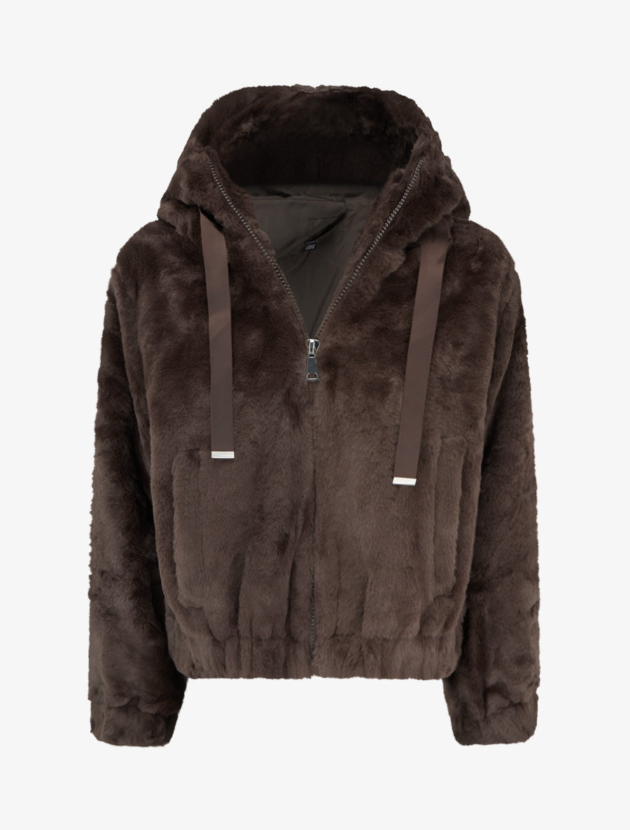Veste en fourrure synthétique - Marron - 1