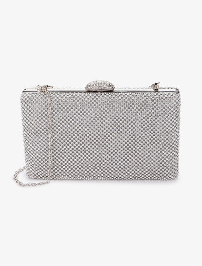 Minaudière rectangulaire à strass - Argent - 5