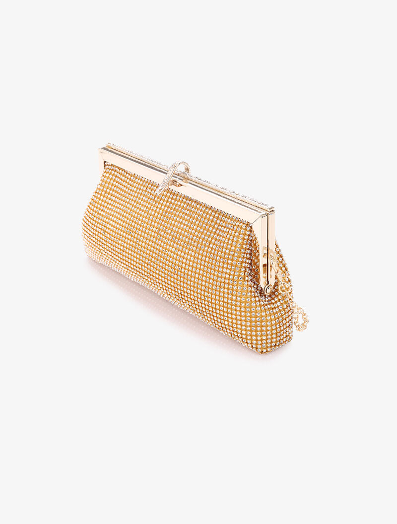 Pochette style bourse à strass - Or - 2