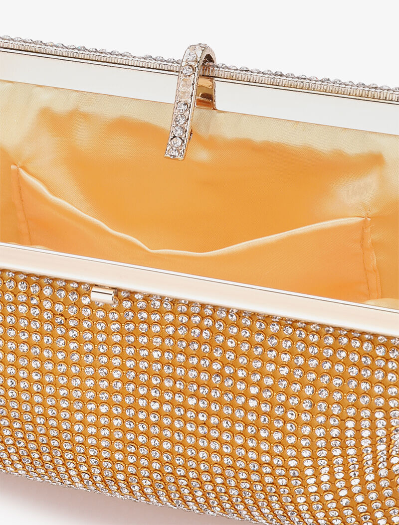Pochette style bourse à strass - Or - 4