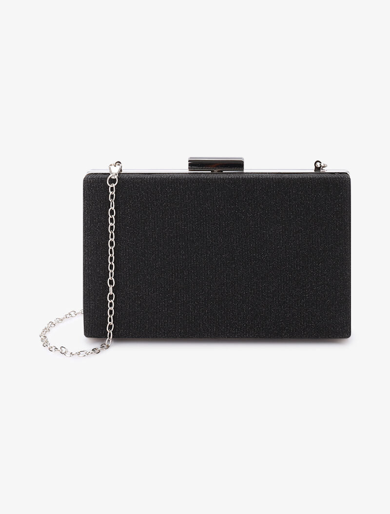 Minaudière rectangulaire à paillettes et fermoir bague - Noir - 5