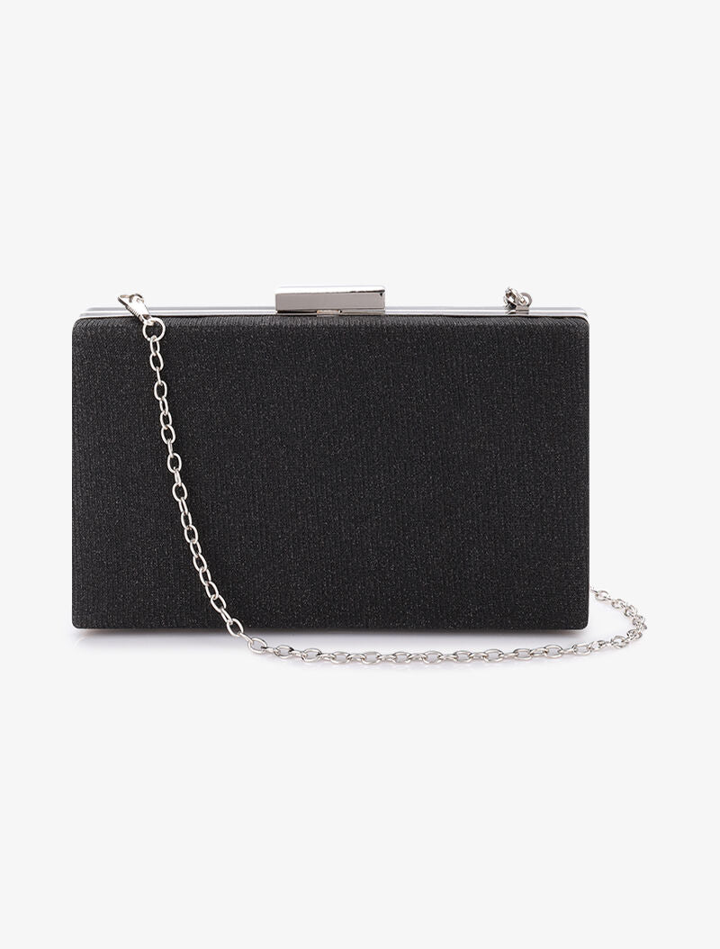 Minaudière rectangulaire à paillettes et fermoir bague - Noir - 3