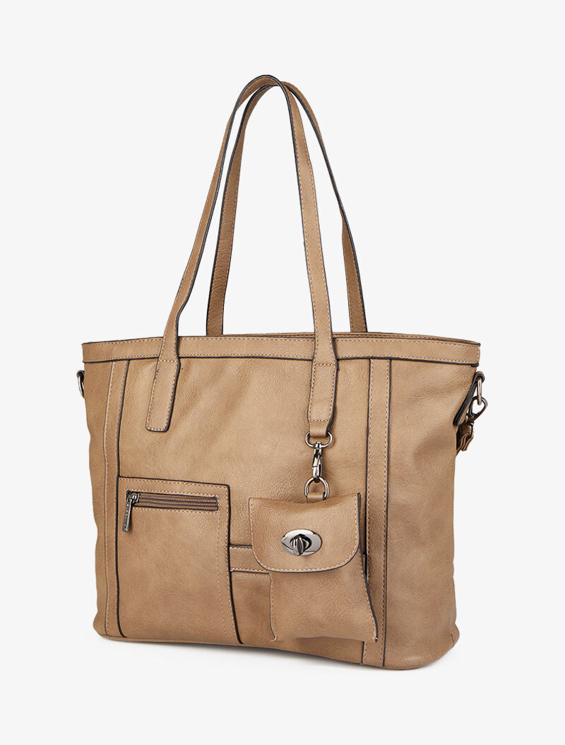 Sac cabas à pochette Melinda - Taupe - 2