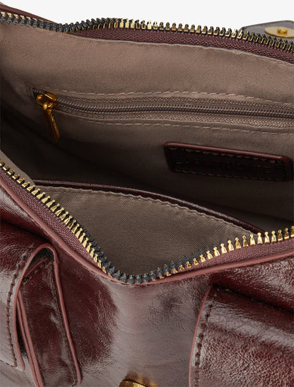 Sac besace Monica - Lie de vin - 4