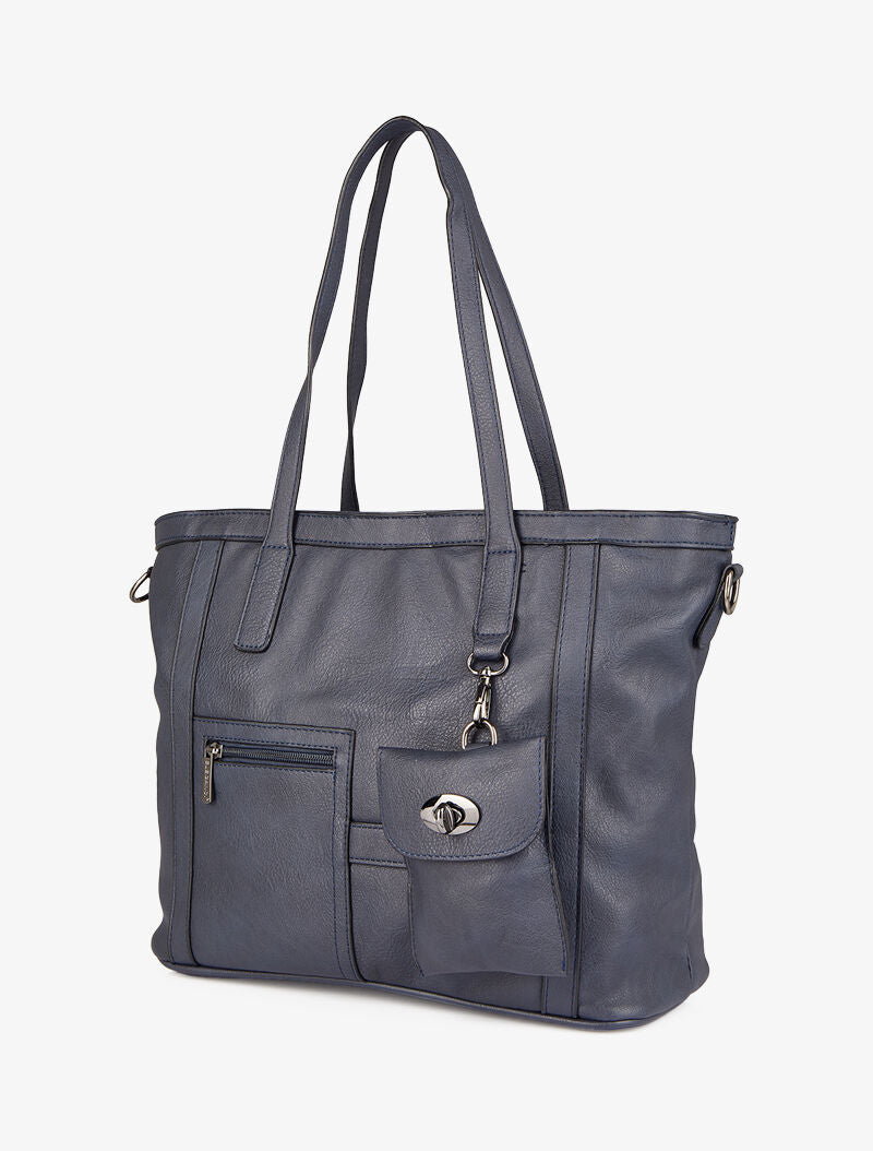 Sac cabas à pochette Melinda - Bleu - 2