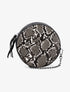 Minaudière ronde à imprimé python - Noir - 1