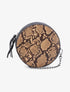 Minaudière ronde à imprimé python - Beige - 1