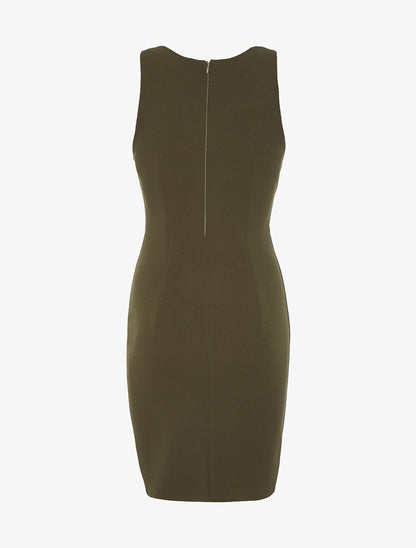 Robe bicolore droite - kaki/noir - 2