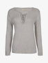Pull col à lacet - gris clair - 3