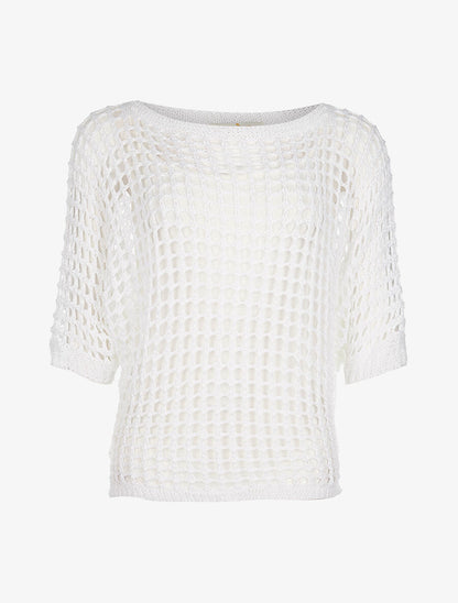 Pull filet et débardeur - blanc - 1