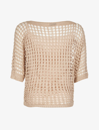 Pull filet et débardeur - beige - 2