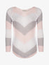 Pull tricolore fin - rose - 1