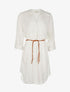 Robe chemise légère ceinturée - beige - 1