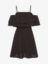 Robe encolure volantée - noir - 1