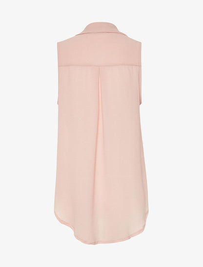 Top fin col à nouer - rose - 2