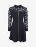 Robe patineuse unie à manches dentelle - Bleu nuit - 4