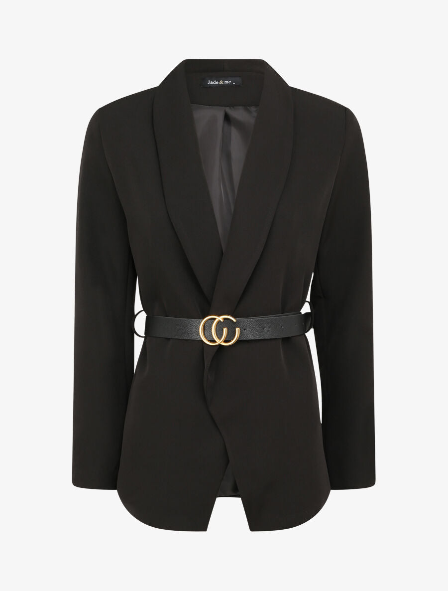 Blazer droit uni - Noir - 4